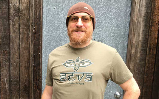 Men's Vintage Seva T Shirt Olive Green